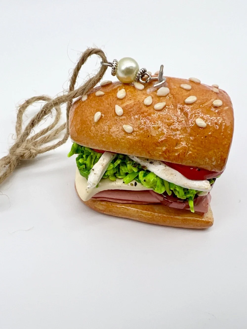 Ham, Salami & Cheese Sandwich Ornament | Handmade Italian Deli Sub Ornament